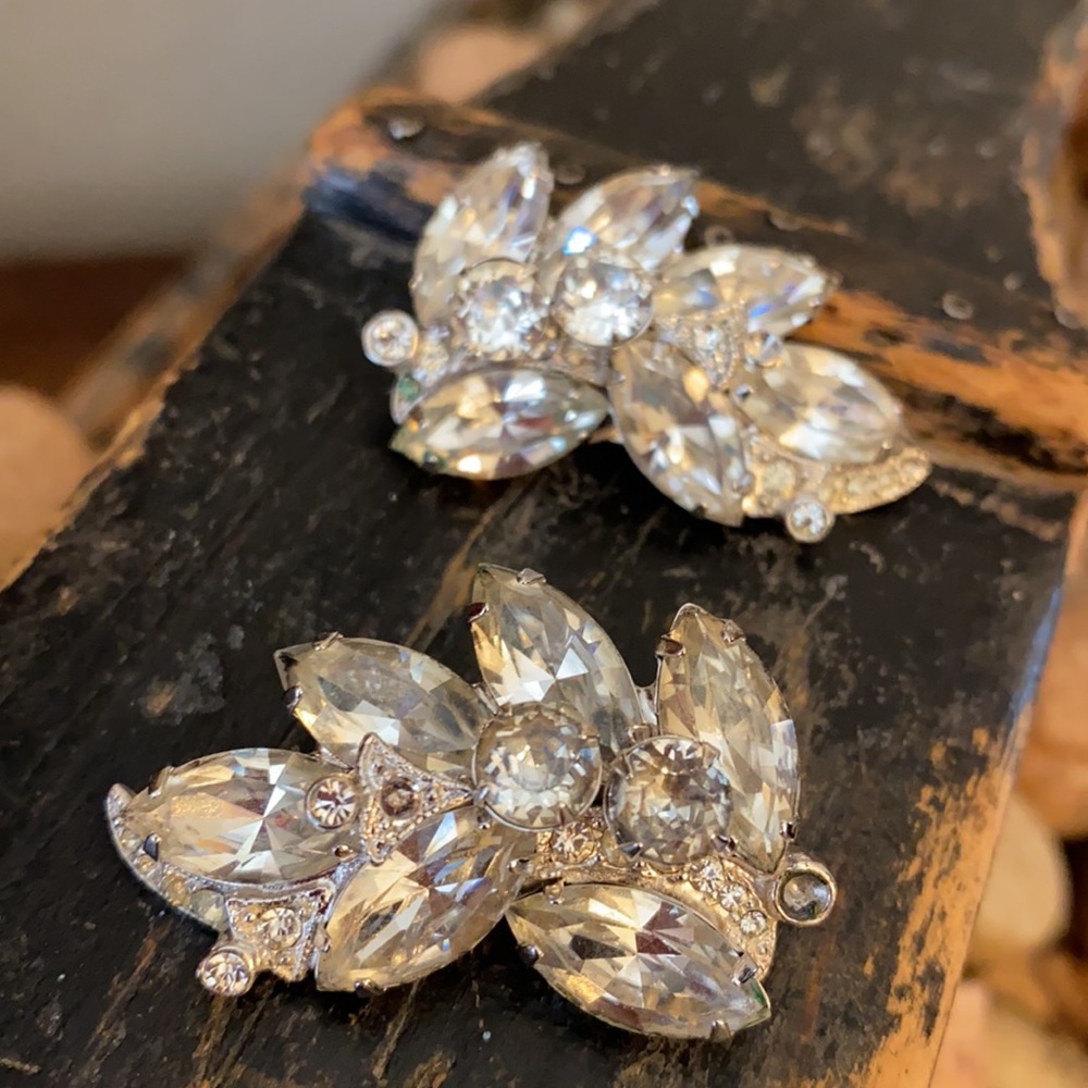 Vintage Eisenburge Ice clip on earrings